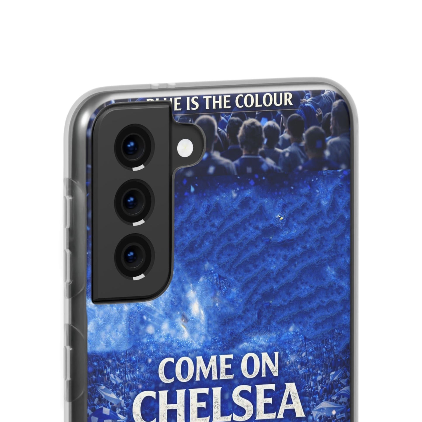 Funda flexible para teléfono del Chelsea Football: "Vamos Chelsea" en azul para aficionados