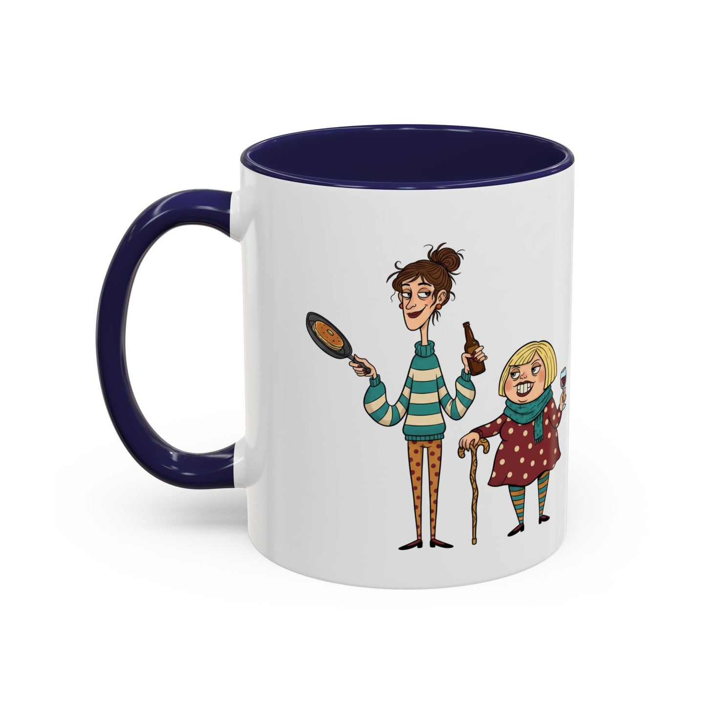 Funny Family Characters Accent Coffee Mug – Quirky Cartoon Parents & Kids Gift