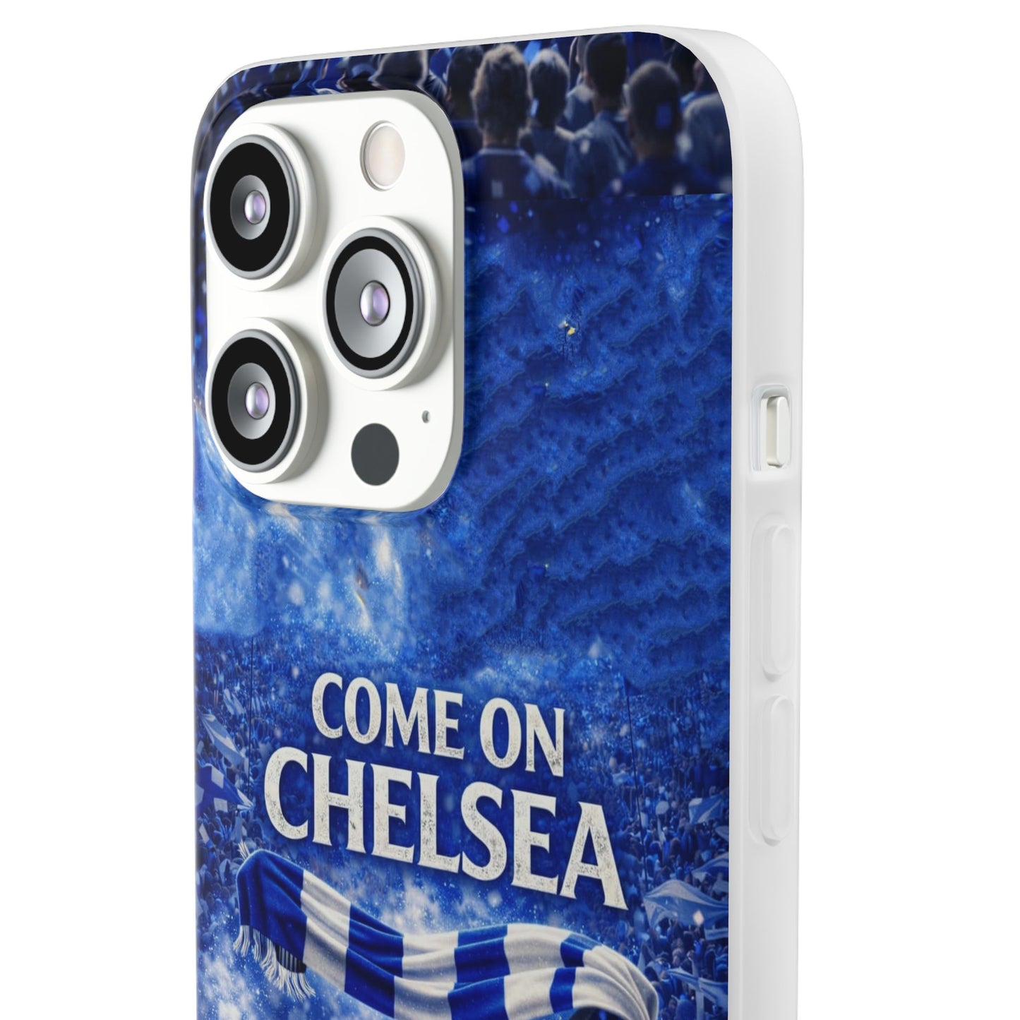 Funda flexible para teléfono del Chelsea Football: "Vamos Chelsea" en azul para aficionados