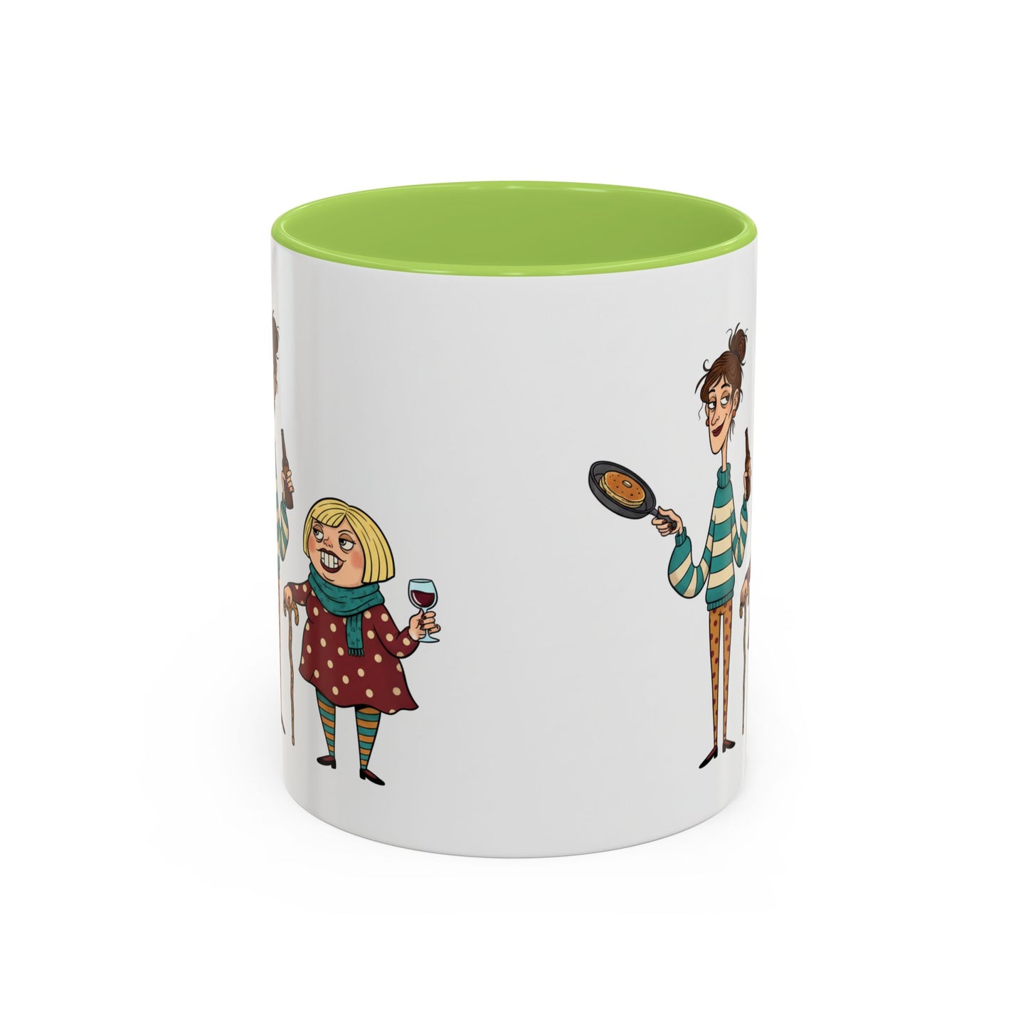 Funny Family Characters Accent Coffee Mug – Quirky Cartoon Parents & Kids Gift