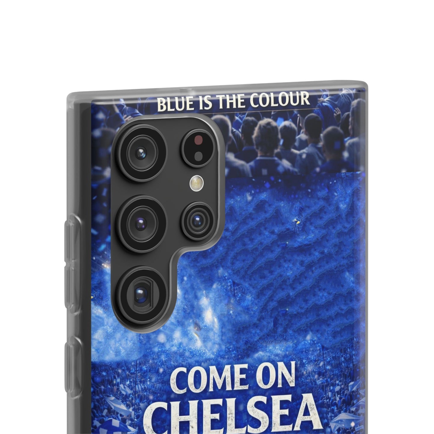 Funda flexible para teléfono del Chelsea Football: "Vamos Chelsea" en azul para aficionados