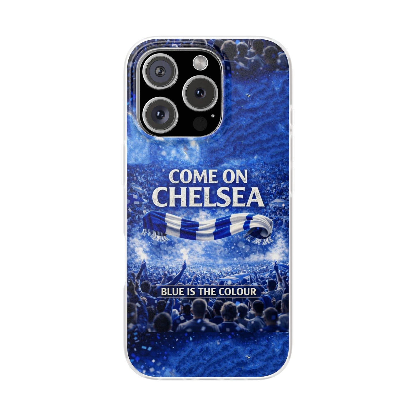 Funda flexible para teléfono del Chelsea Football: "Vamos Chelsea" en azul para aficionados
