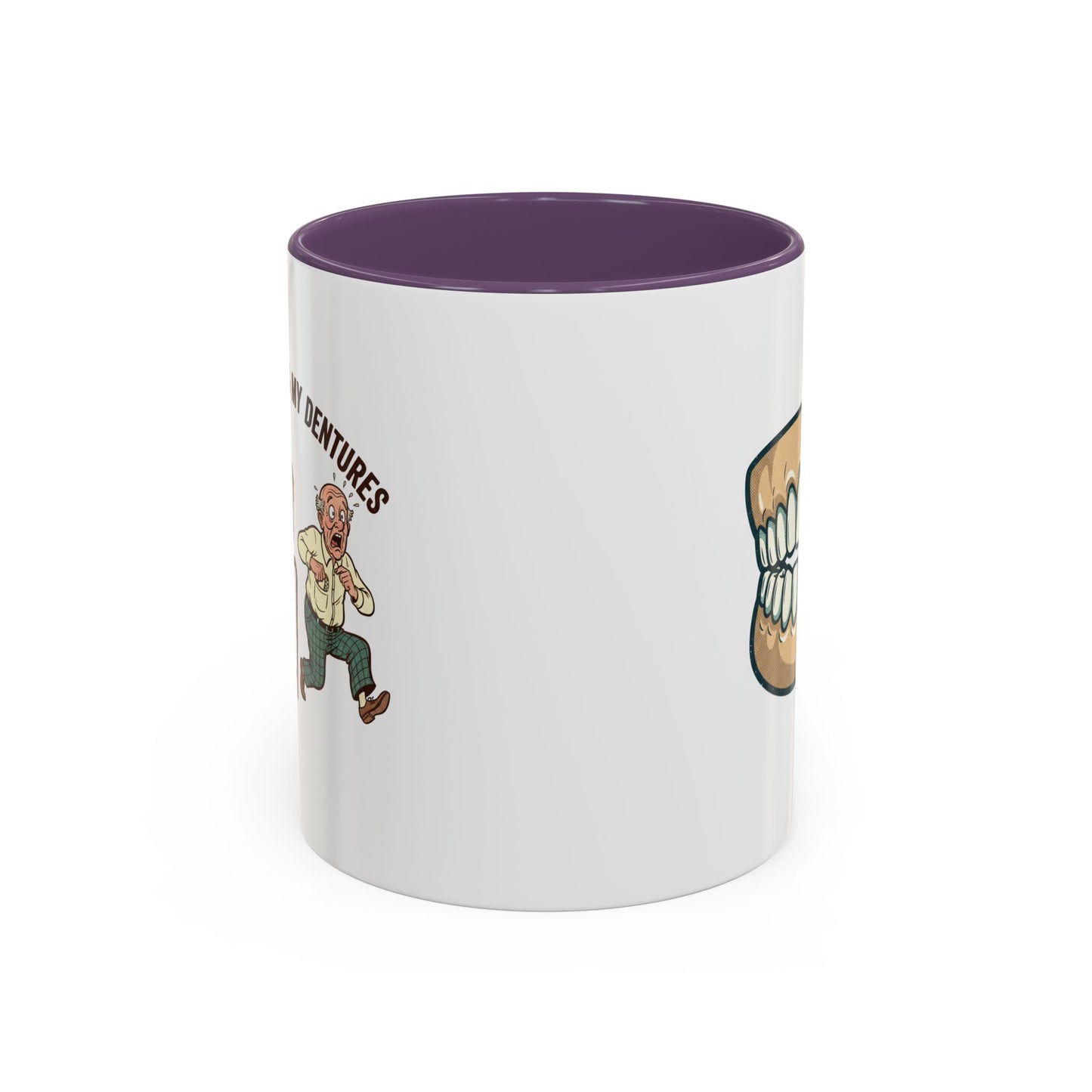 Chattering Dentures Coffee Mug — Funny Dental Illustration Accent Mug