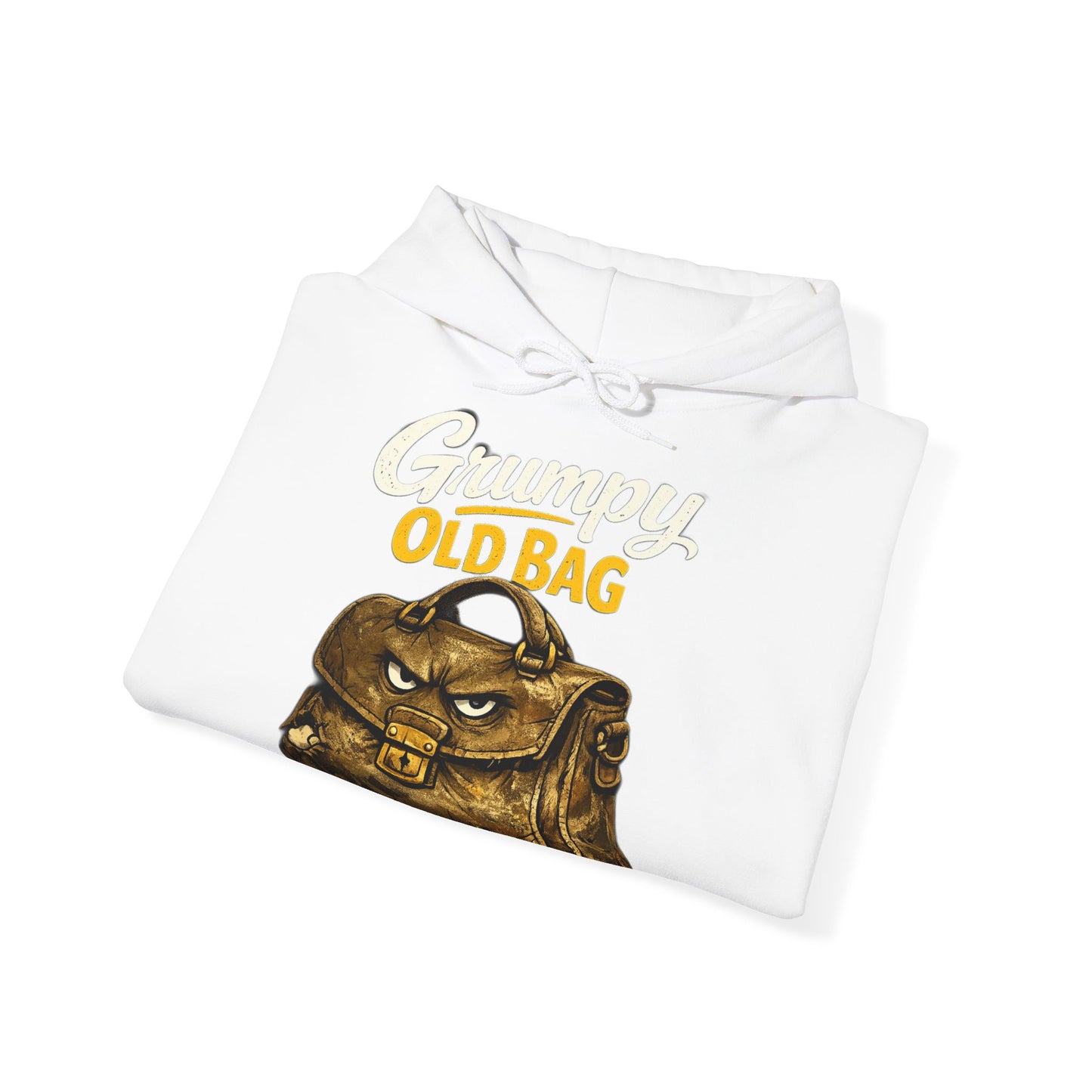 Vintage 'Old Bag' Leather Satchel Graphic Hoodie — Funny Retro Travel Gift