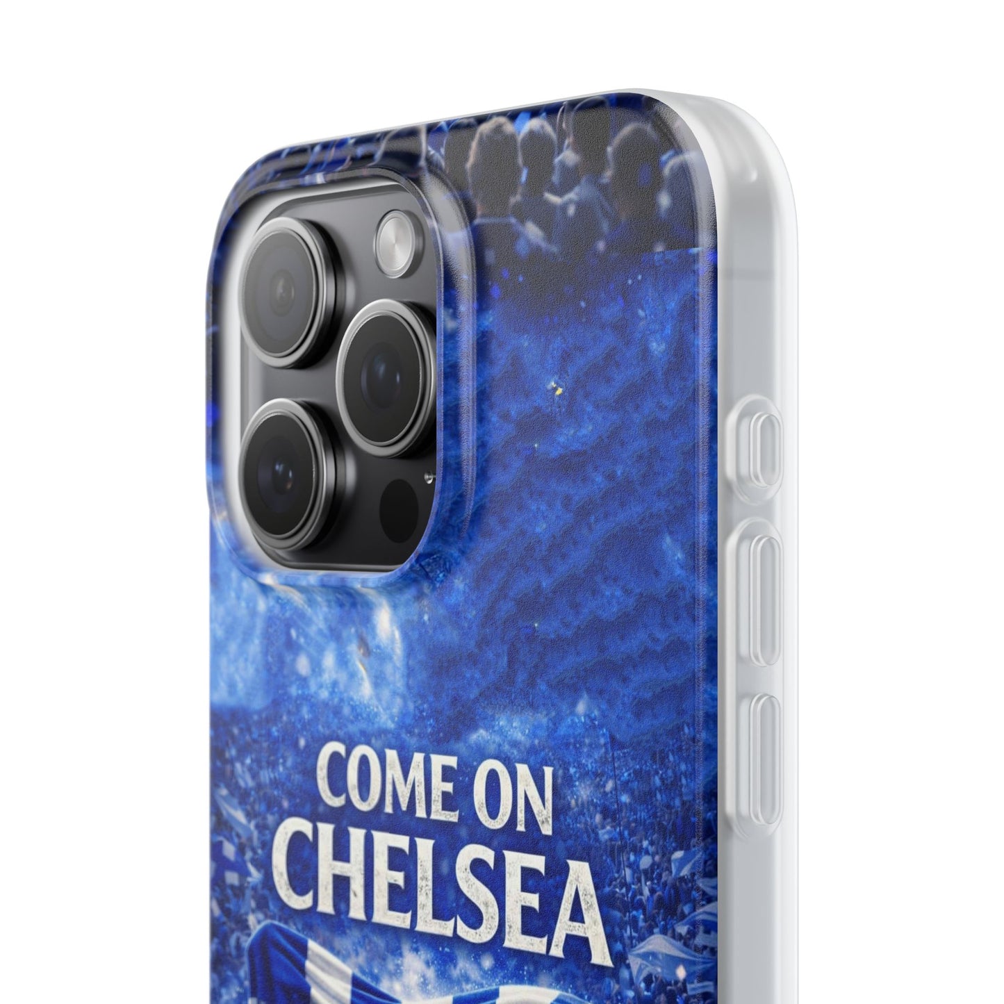 Funda flexible para teléfono del Chelsea Football: "Vamos Chelsea" en azul para aficionados