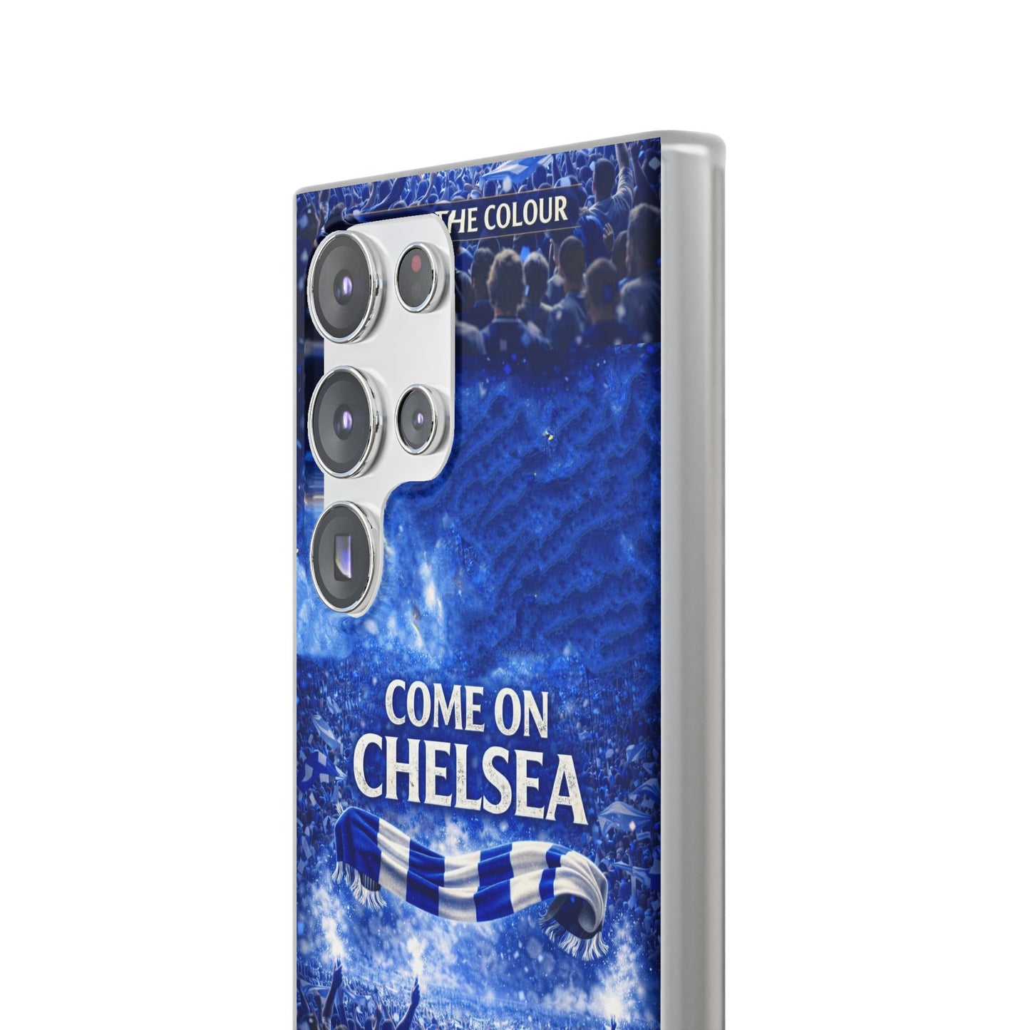 Funda flexible para teléfono del Chelsea Football: "Vamos Chelsea" en azul para aficionados