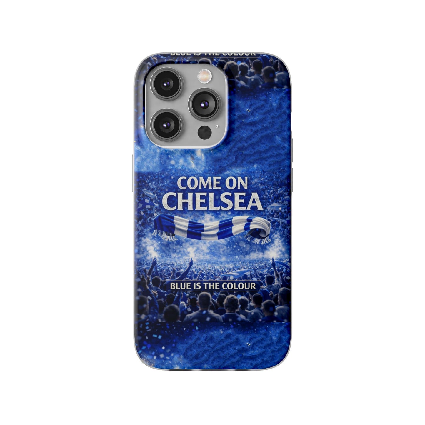 Funda flexible para teléfono del Chelsea Football: "Vamos Chelsea" en azul para aficionados