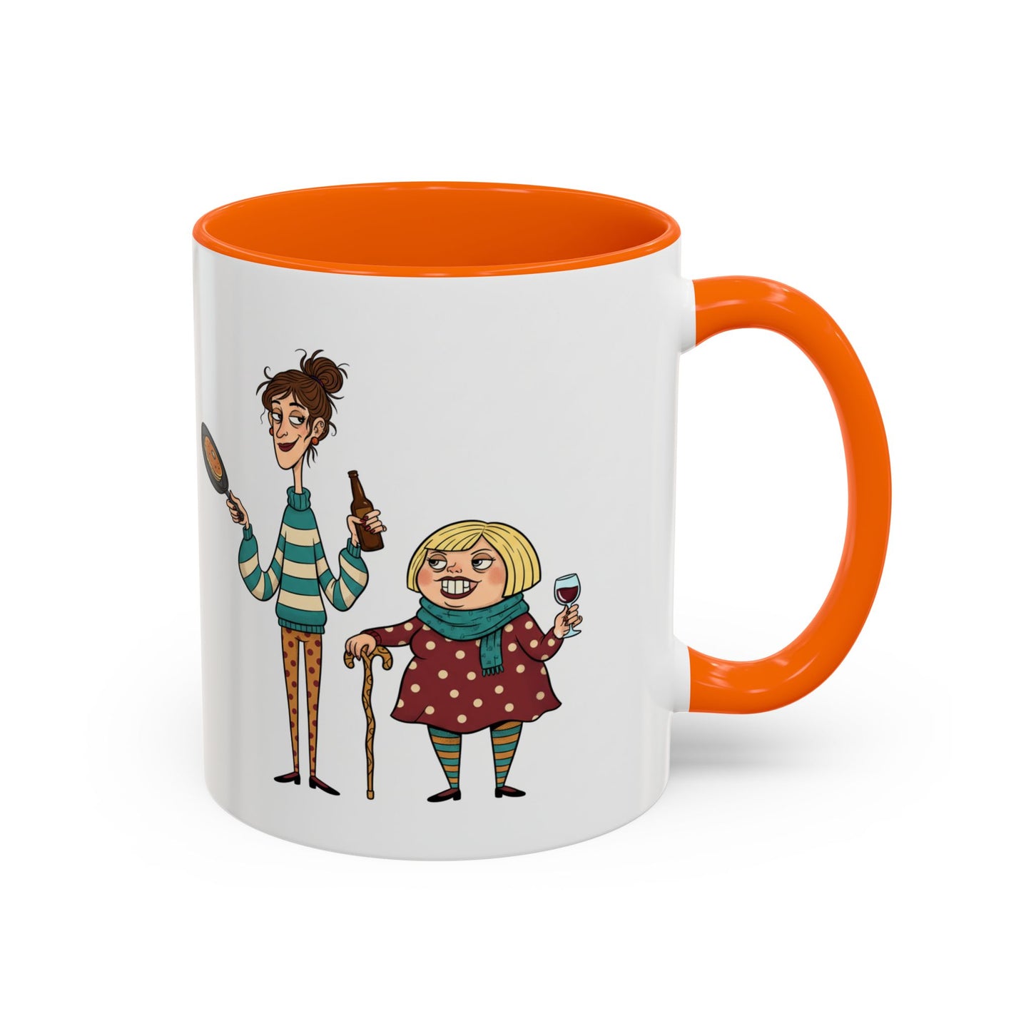 Funny Family Characters Accent Coffee Mug – Quirky Cartoon Parents & Kids Gift