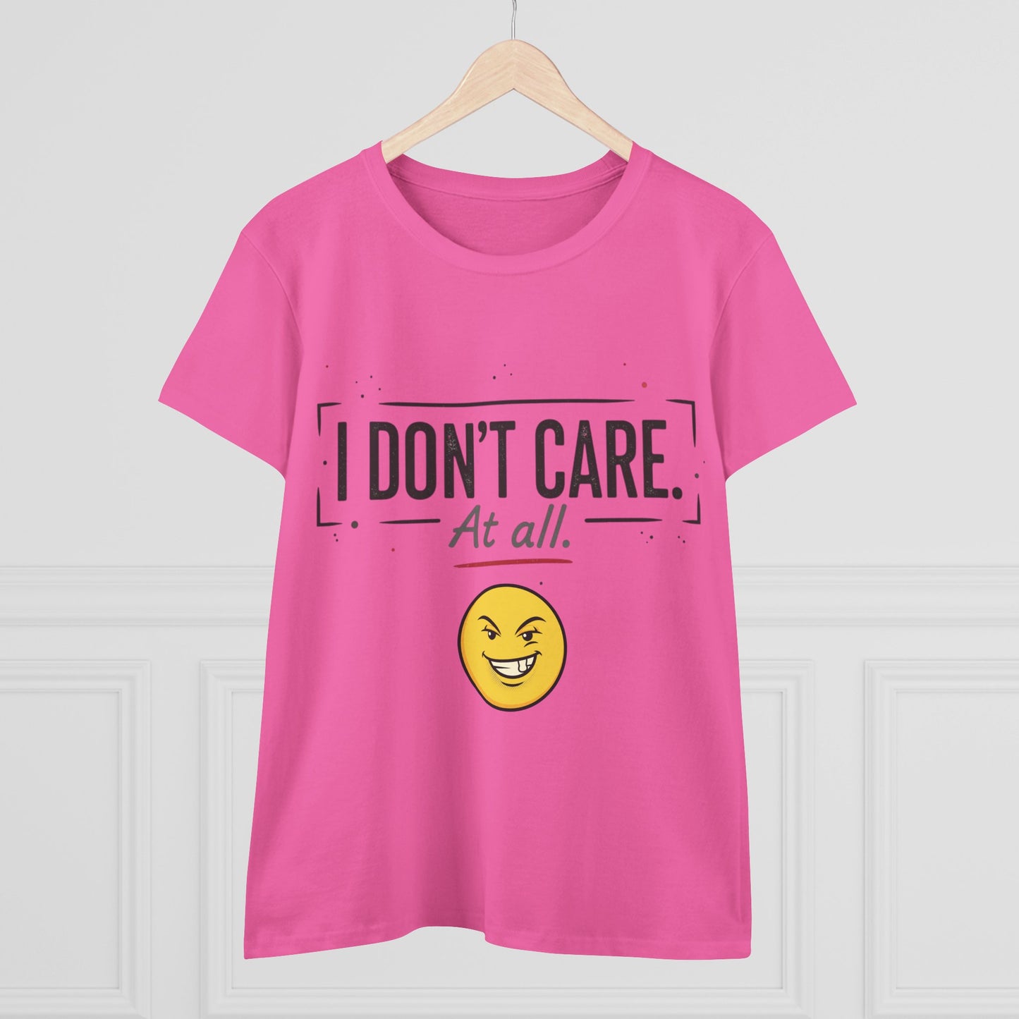 I Don't Care At All T-Shirt — Sassy Emoji Women's Tee