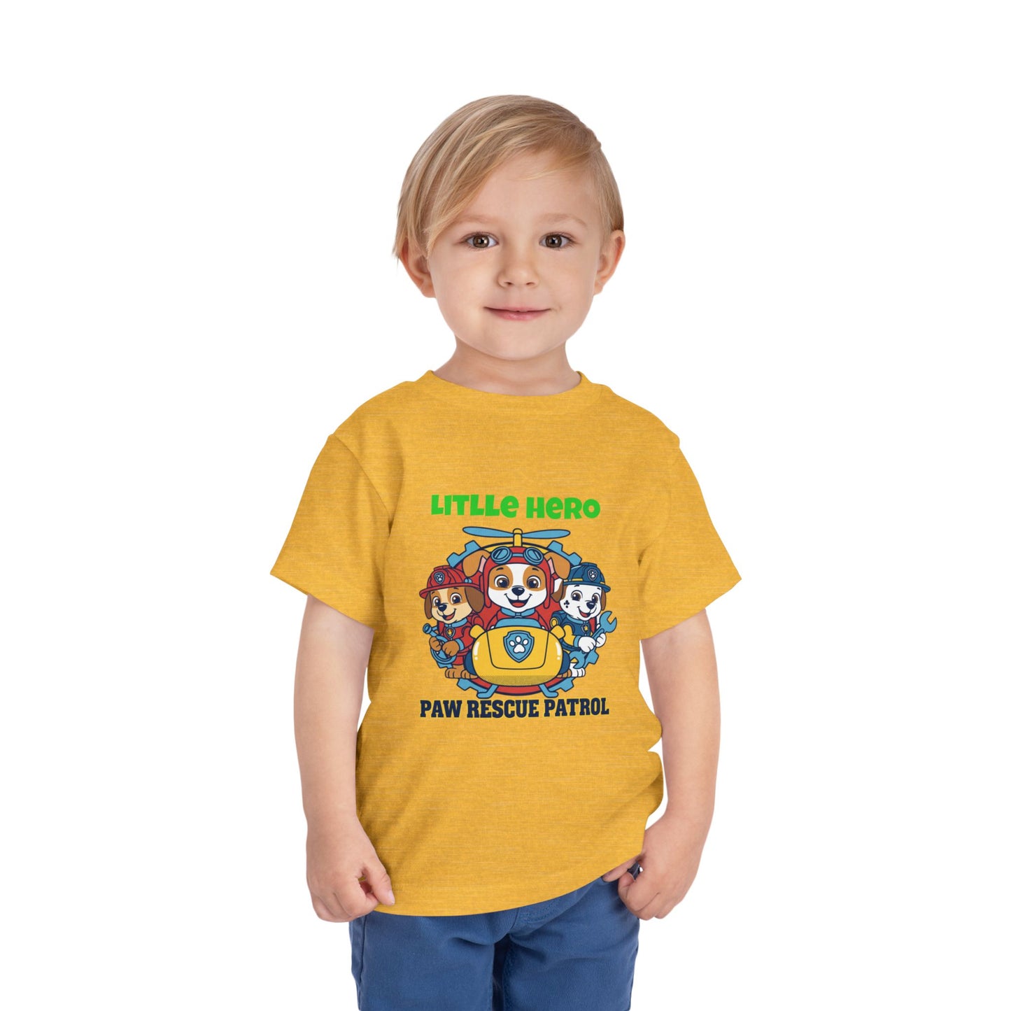 Little Hero Paw Rescue Patrol Toddler Tee — Kids' Cartoon Rescue Dog Shirt