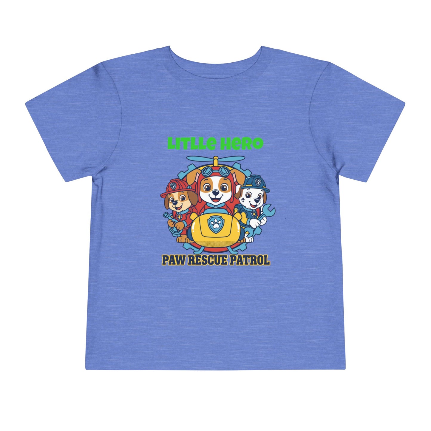Little Hero Paw Rescue Patrol Toddler Tee — Kids' Cartoon Rescue Dog Shirt