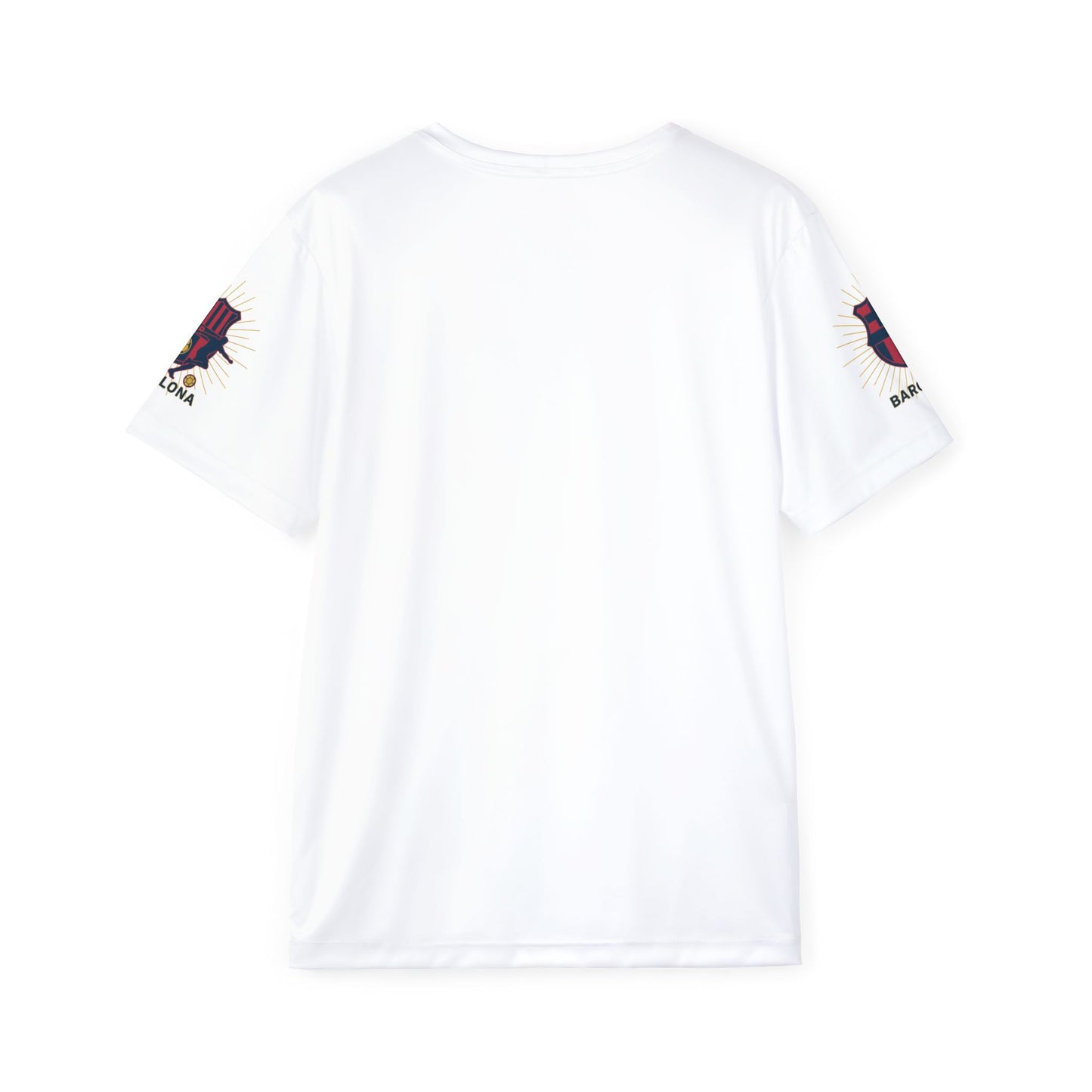 Camiseta de fútbol del Barcelona — Camiseta de fútbol para hombre con escudo y silueta de jugador