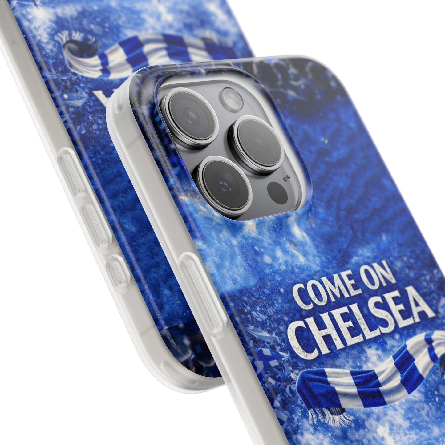 Funda flexible para teléfono del Chelsea Football: "Vamos Chelsea" en azul para aficionados