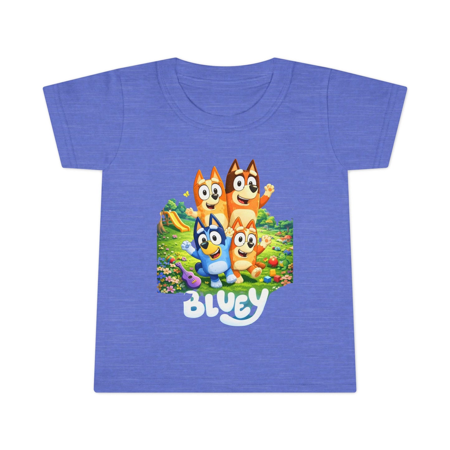 Bluey Family Toddler T-Shirt — Colorful Cartoon Puppy Graphic Tee