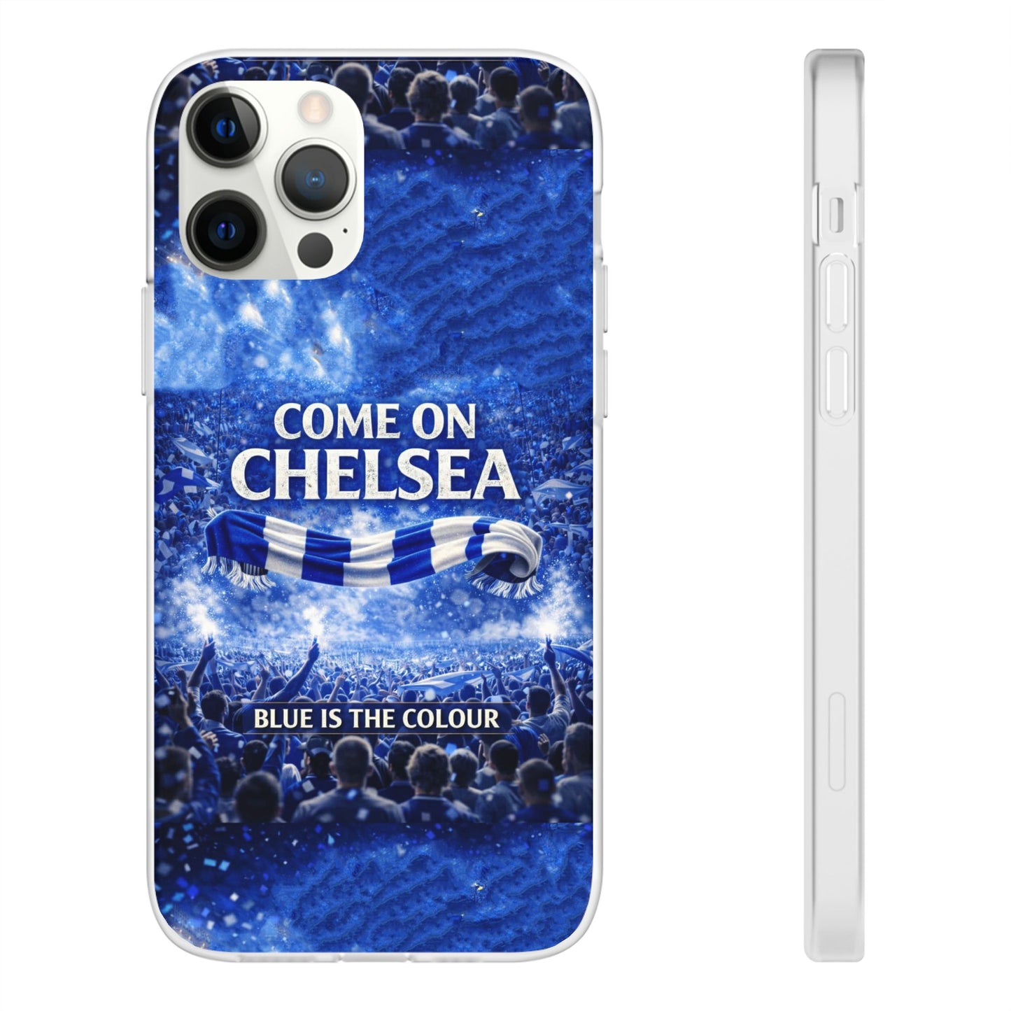 Funda flexible para teléfono del Chelsea Football: "Vamos Chelsea" en azul para aficionados