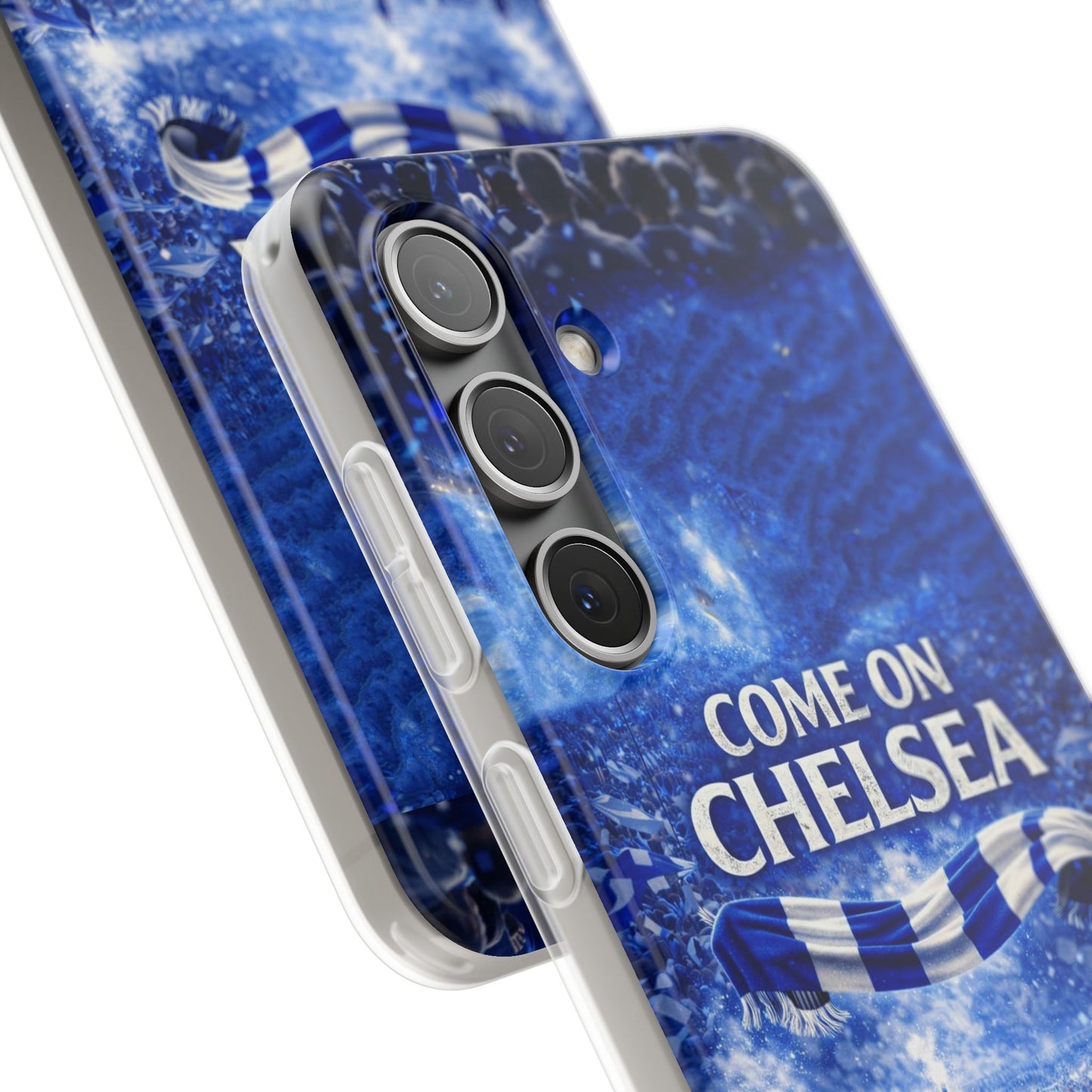 Funda flexible para teléfono del Chelsea Football: "Vamos Chelsea" en azul para aficionados