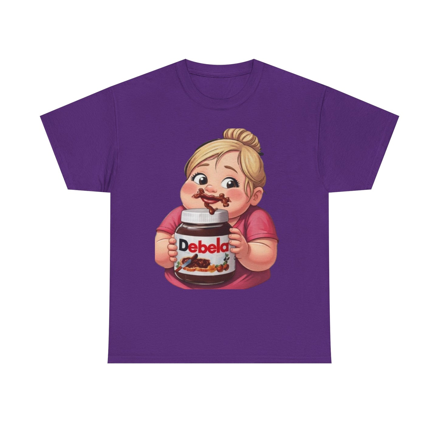 Camiseta con un niño adorable sosteniendo un tarro inspirada en Nutella — Camiseta divertida para amantes de los postres 