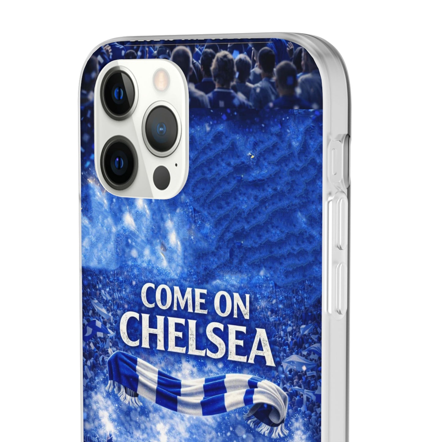 Funda flexible para teléfono del Chelsea Football: "Vamos Chelsea" en azul para aficionados