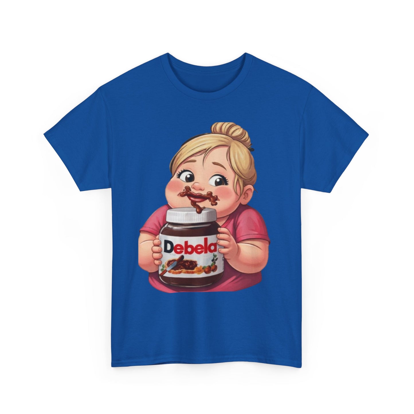 Camiseta con un niño adorable sosteniendo un tarro inspirada en Nutella — Camiseta divertida para amantes de los postres 